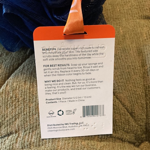 NWT Cleanlogic dual-texture mesh sport sponge. Navy and army green. - Picture 4 of 5
